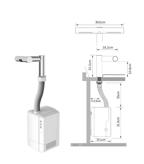 Wash+Dry 2in1 Händetrockner CleanStream mit Gebläseeinheit
