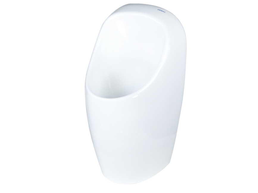 kleines Keramik Urinal weiß glänzend ohne Wasser